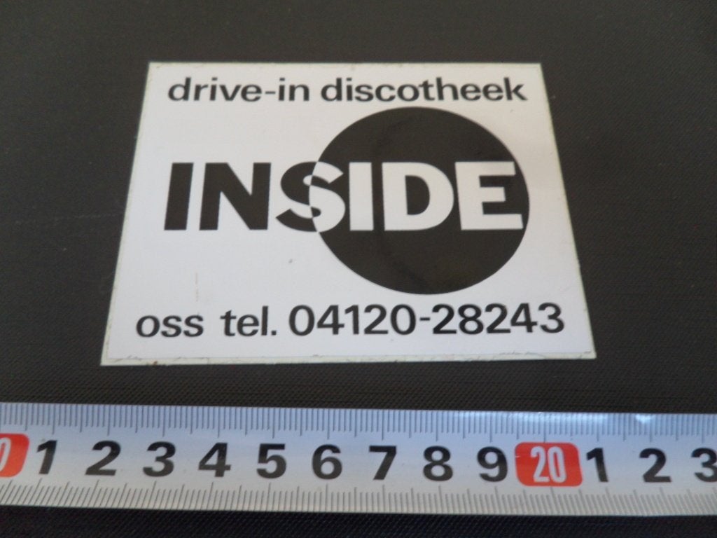 sticker Oss INSIDE drive-in Discotheek  04120-28243, Ophalen, Zo goed als nieuw