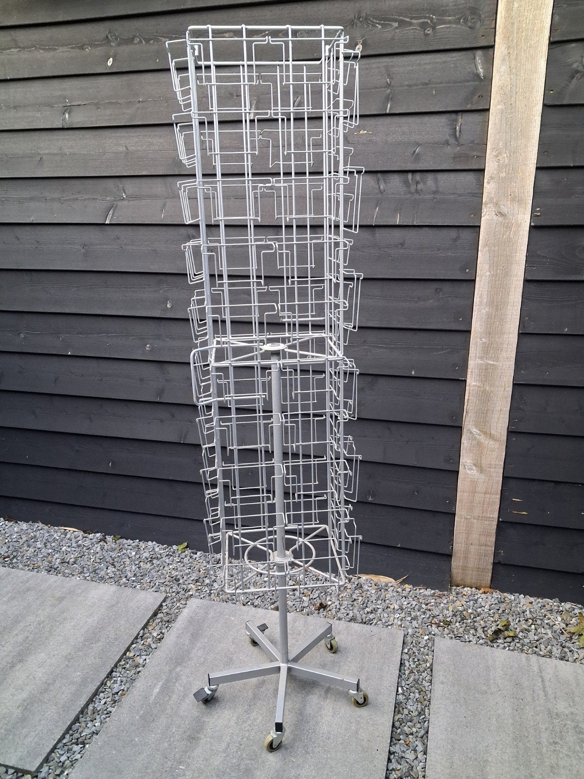 Draaiend kaartenrek op wielen - 175 cm hoog, Antiek en Kunst, Ophalen
