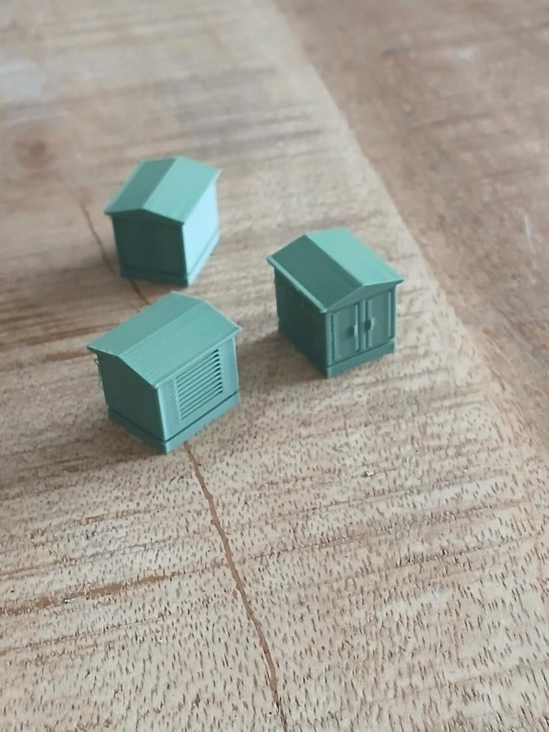 Trafohuisjes type 1 groen h0, Verzenden