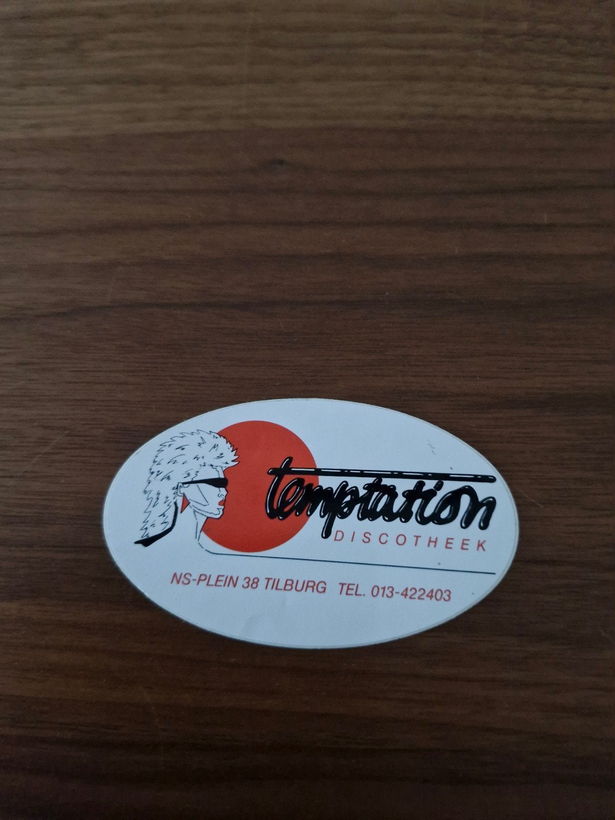 655 Vintage Temptation Discotheek Sticker Tilburg, Ophalen of Verzenden