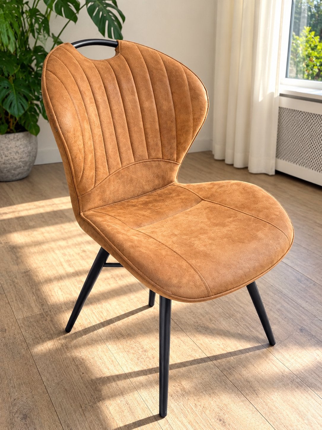 6 Eetkamerstoelen: 2 donkergrijs, 4 lichtbruin, Ophalen, Gebruikt, Overige kleuren, Stof