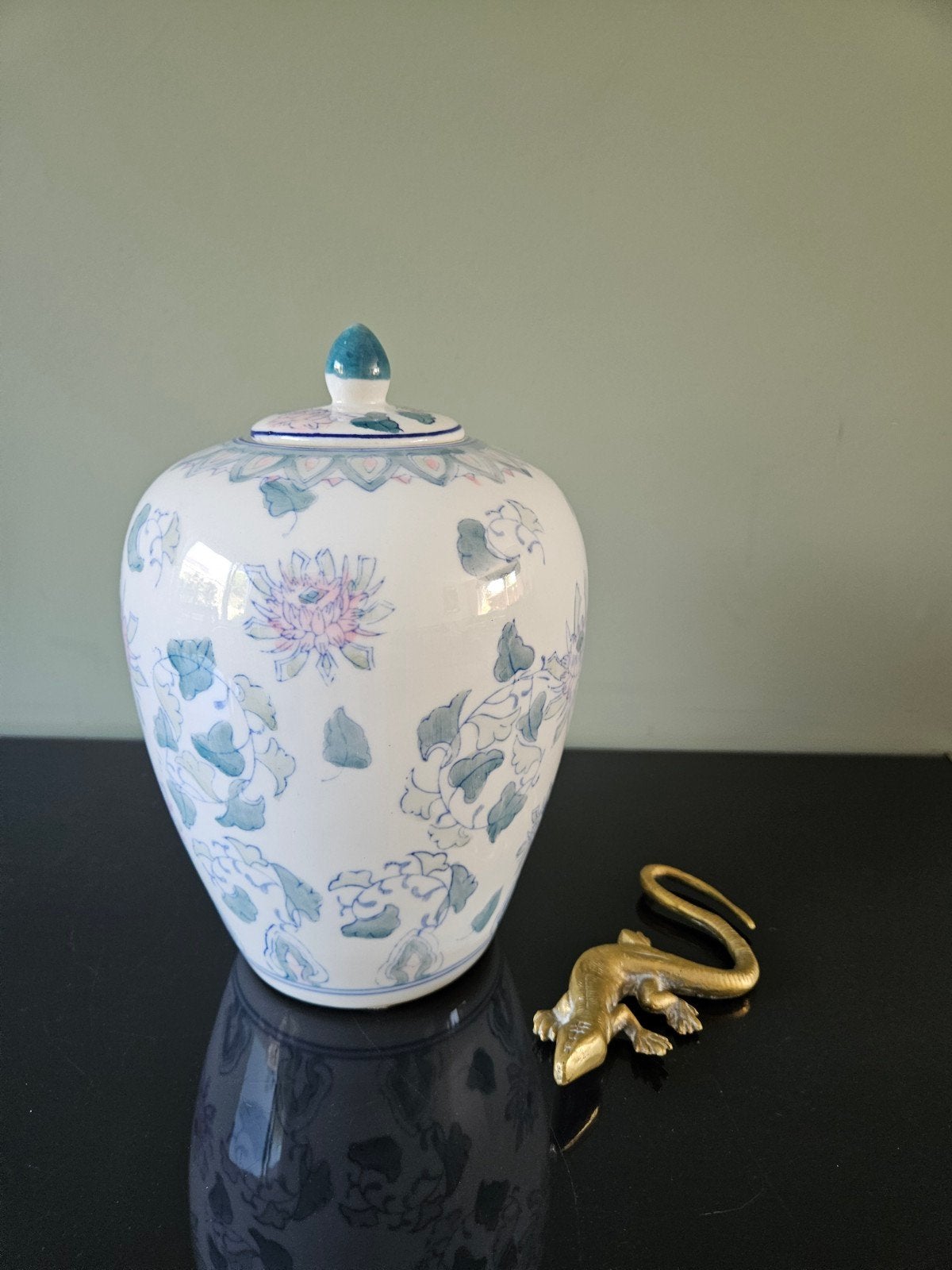 Vintage Chinese gemberpot / dekselpot met bloemmotief, Antiek en Kunst, Antiek | Porselein, Ophalen of Verzenden
