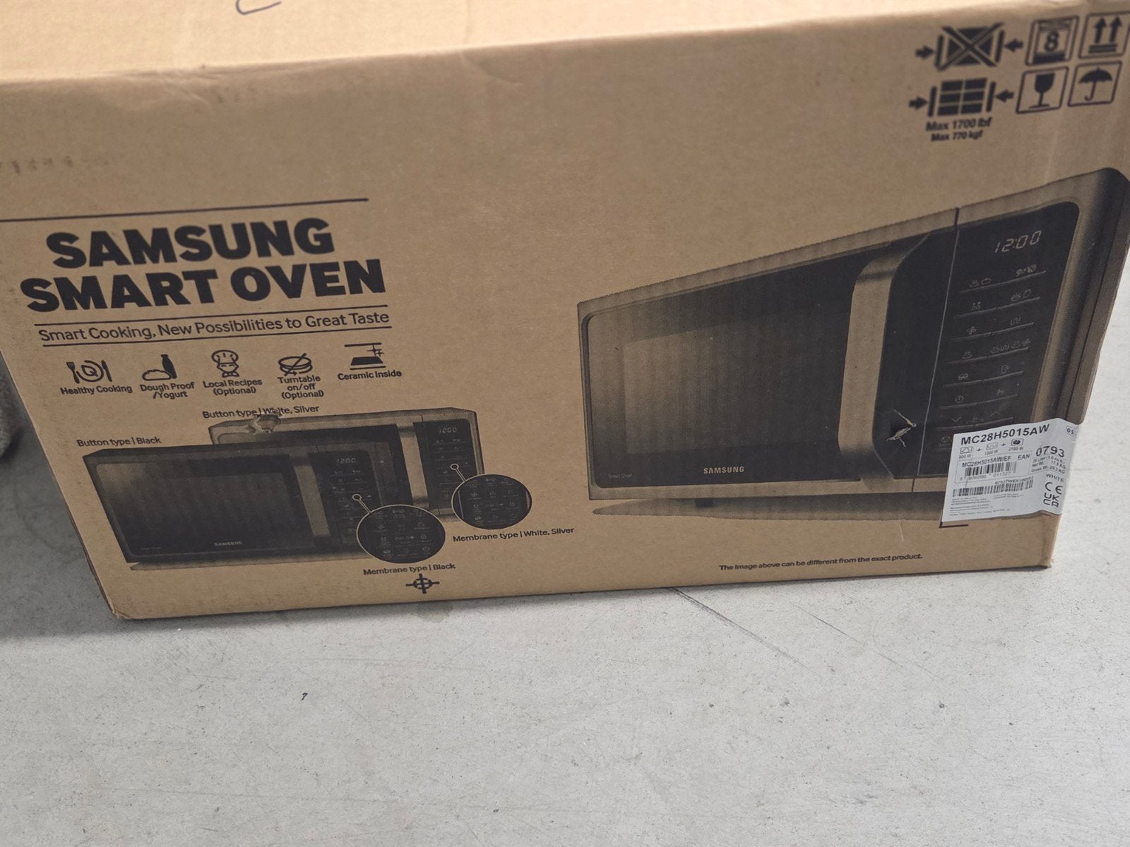 Samsung Smart Oven MC28H501SAW, Witgoed en Apparatuur, Ophalen, Combimagnetron, Gebruikt, Draaiplateau