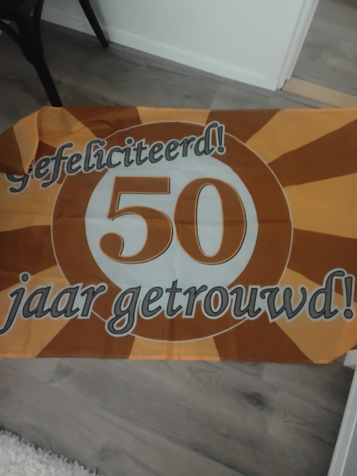 50 jaar getrouwd spandoek/ vlag, Ophalen, Zo goed als nieuw