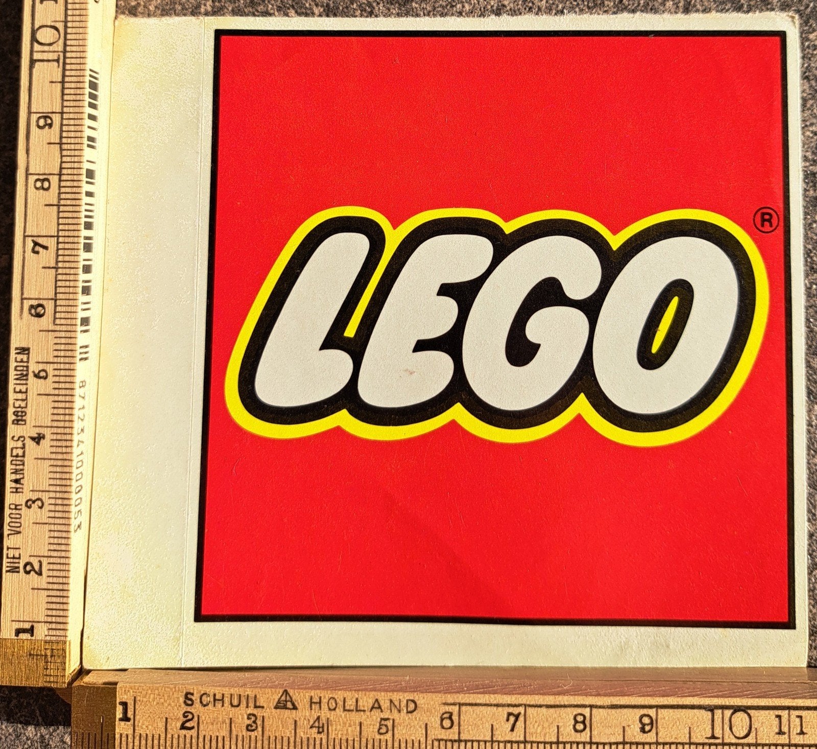 Grote vintage sticker LEGO logo merk speelgoed, Ophalen of Verzenden, Zo goed als nieuw