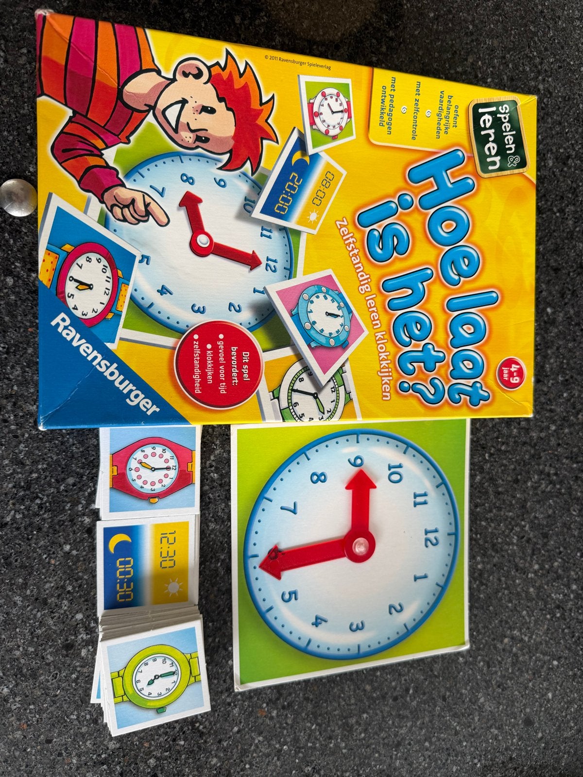 Ravensburger Hoe laat is het? Leren klokkijken spel, Ophalen of Verzenden, Gebruikt, Taal en Lezen