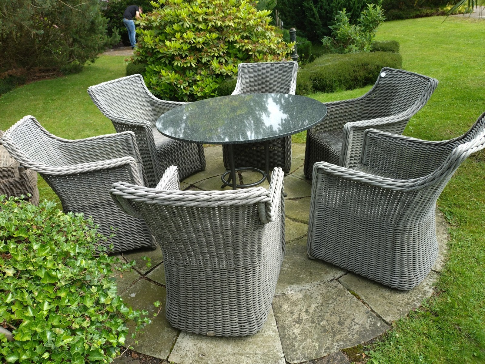 Set van 6 mooie wicker tuinstoelen  Applebee, Ophalen, Gebruikt, Wicker