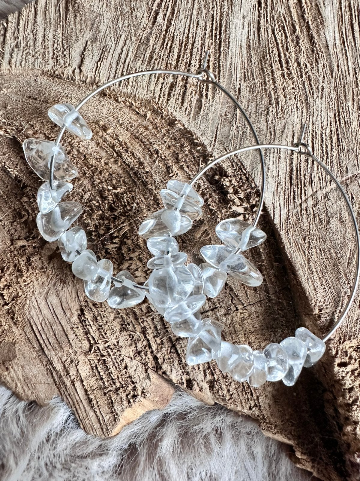 Boho oprbellen / creolen / splitstenen / ibiza / nieuw, Sieraden, Tassen en Uiterlijk, Ophalen of Verzenden, Nieuw, Zilver, Overige materialen