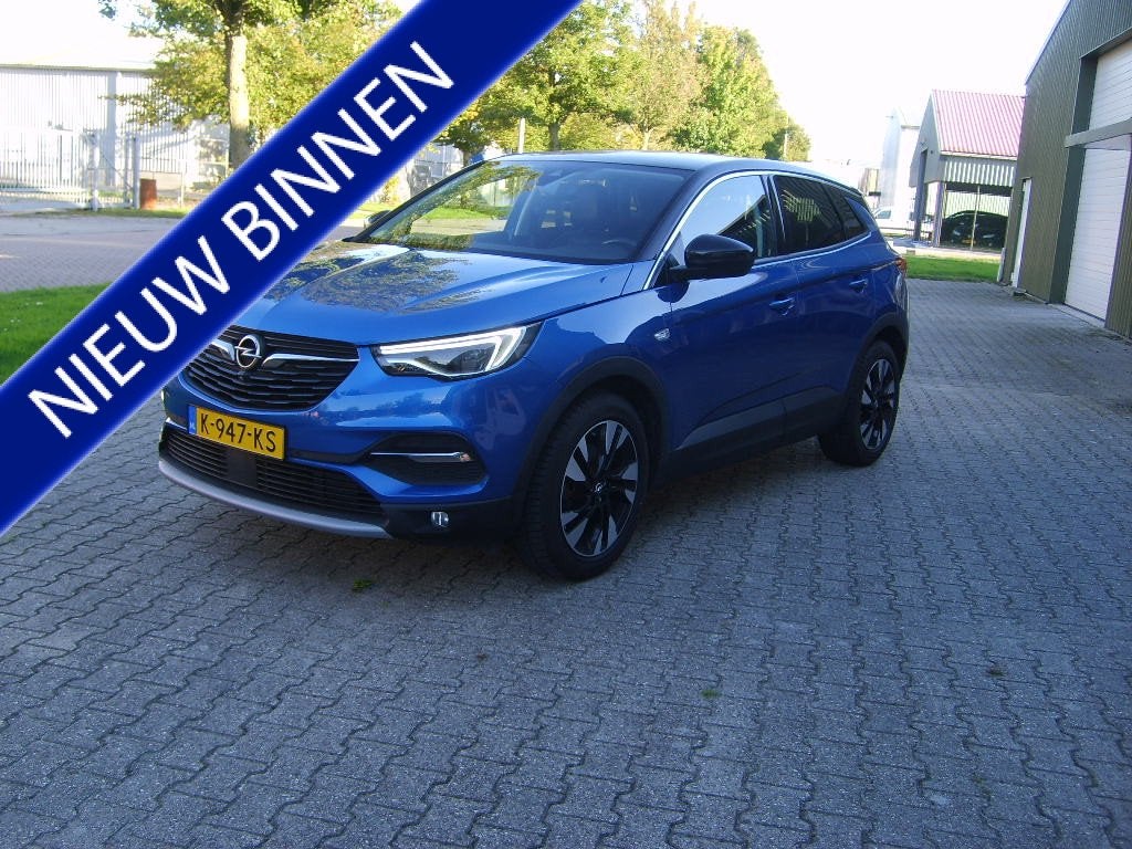 Opel Grandland X 1.2 Turbo Ultimate (bj 2021), Dealer onderhouden, Gebruikt, 1199 cc, Blauw