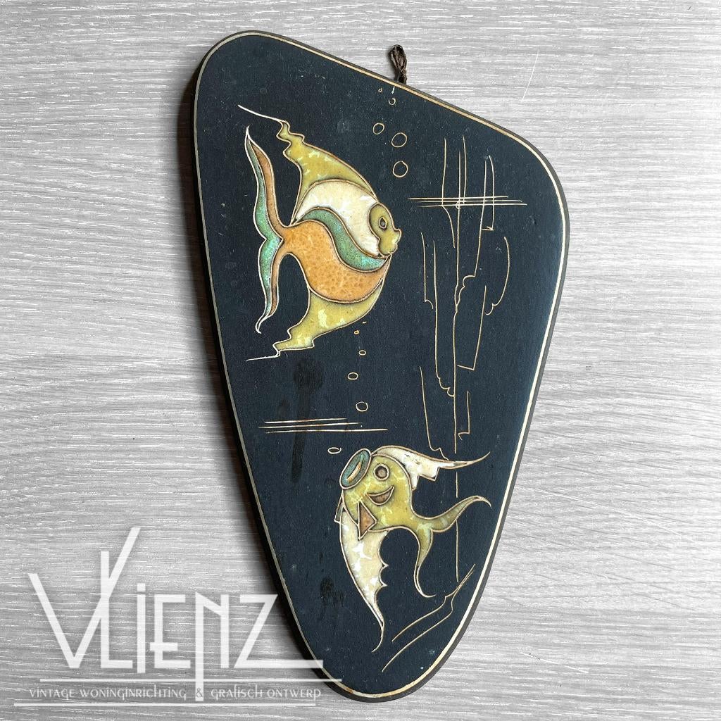 Vintage, retro keramieken wandhanger vissen Astoria, Verzamelen, Retro, Huis en Inrichting, Ophalen of Verzenden