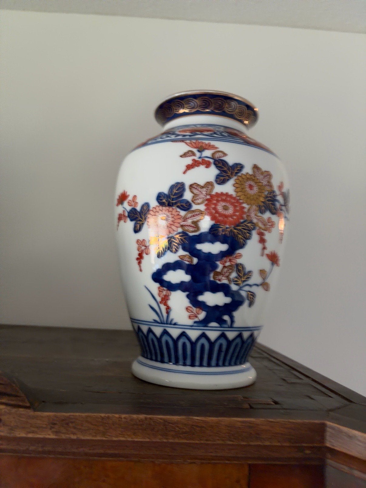3 gold imari vazen en bord, Ophalen