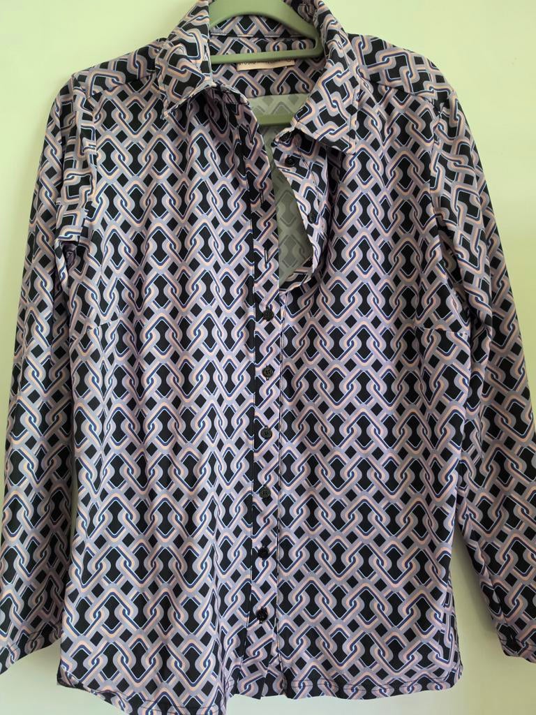 STUDIO ANNELOES blouse met geometrisch patroon, Kleding | Dames, Blouses en Tunieken, Studio Anneloes, Zwart, Maat 42/44 (L), Ophalen of Verzenden