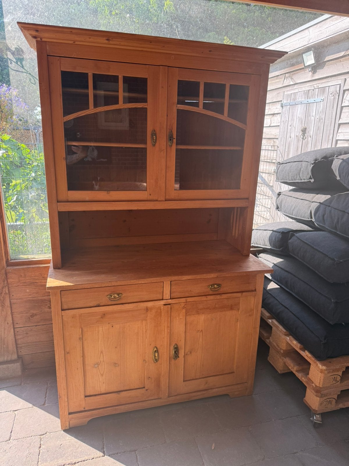 Door meubelmaker gemaakte oud geloogd grenen kast, Ophalen, 25 tot 50 cm, 150 tot 200 cm