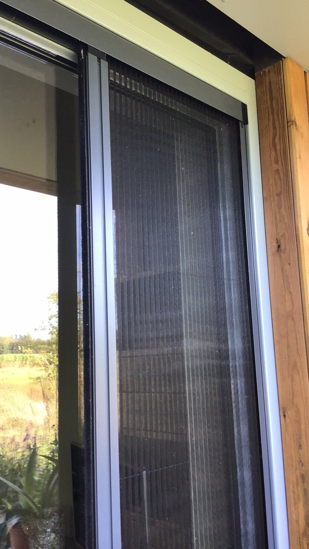 Plissé hordeur 230 x 86 antraciet grijs, Kunststof, Zo goed als nieuw, Schuifpui, Ophalen