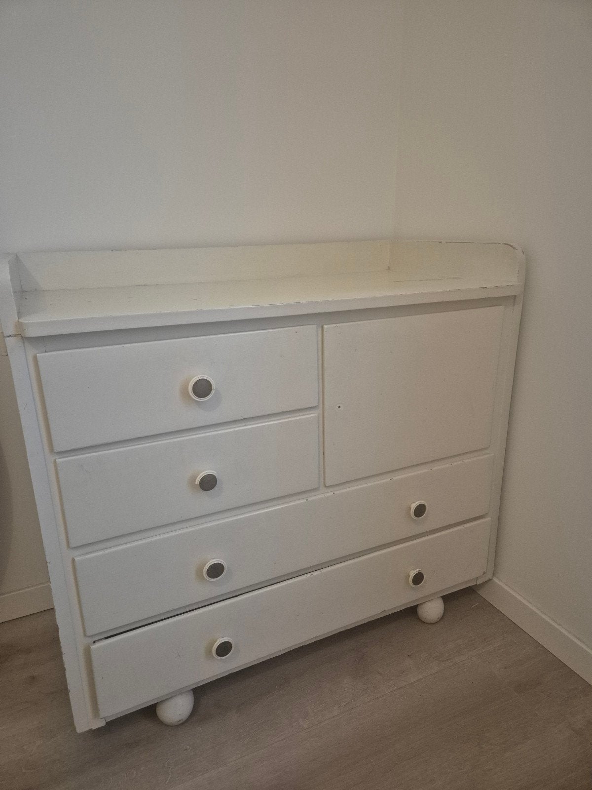 Vintage ('60) houten commode met uitschuifbare delen, Ophalen, Gebruikt, Vintage, Grenenhout