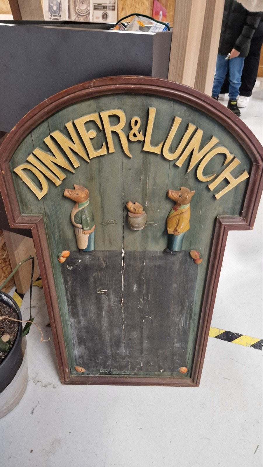 Vintage "Dinner & Lunch" krijtbord, Ophalen