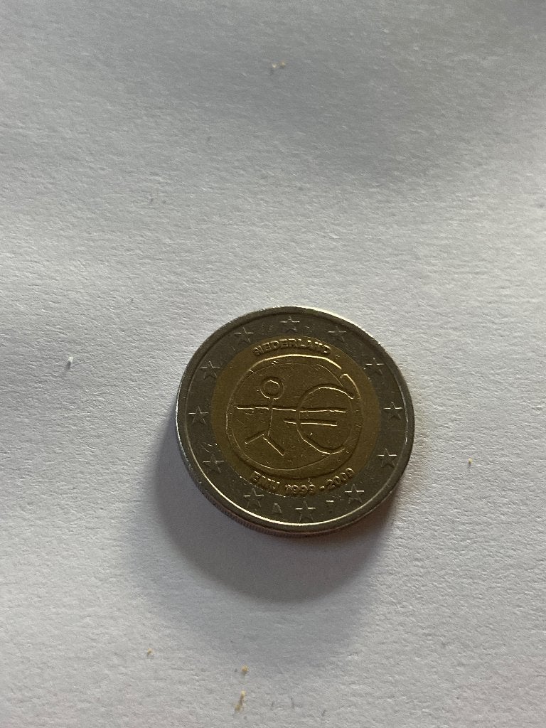 2 Euro Herdenkingsmunt Nederland 2009 EMU 10 Jaar, Ophalen of Verzenden, Overige landen, 2 euro, Losse munt