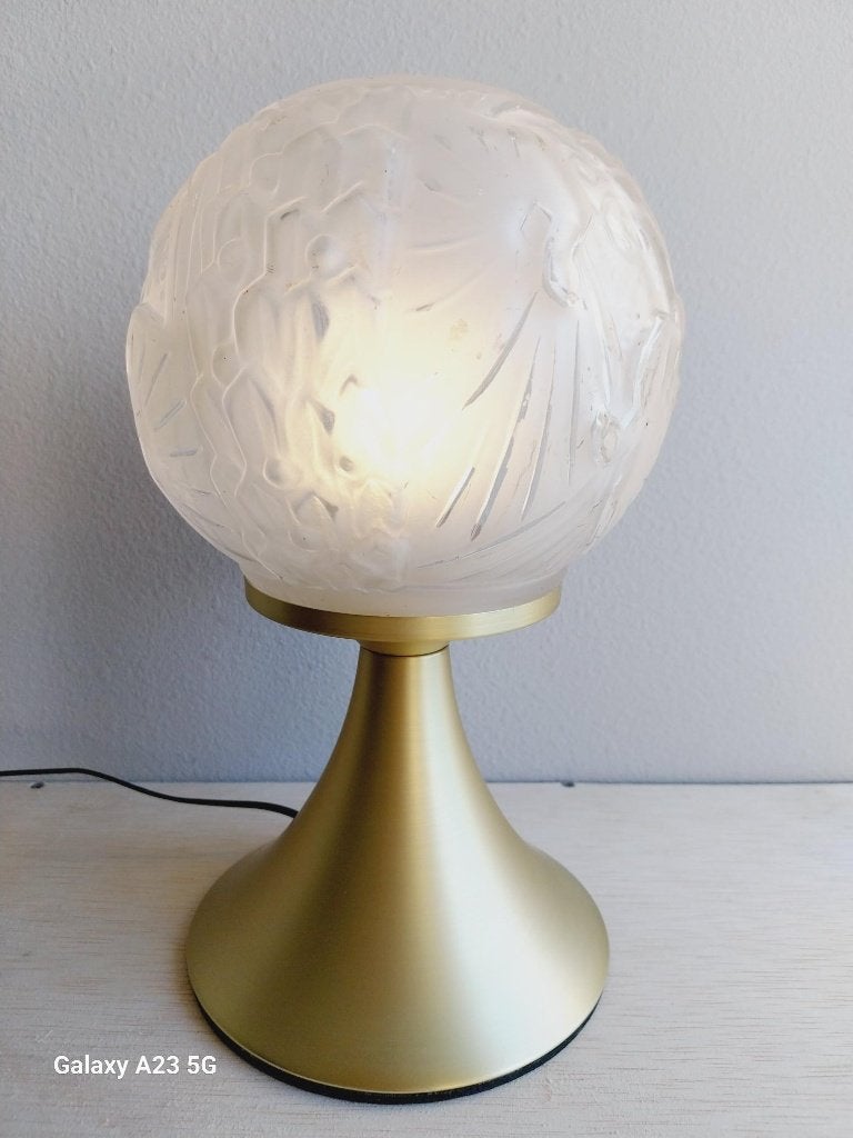 Muller Frères Lunéville Art Deco lamp gesigneerd met zwanen, Ophalen of Verzenden