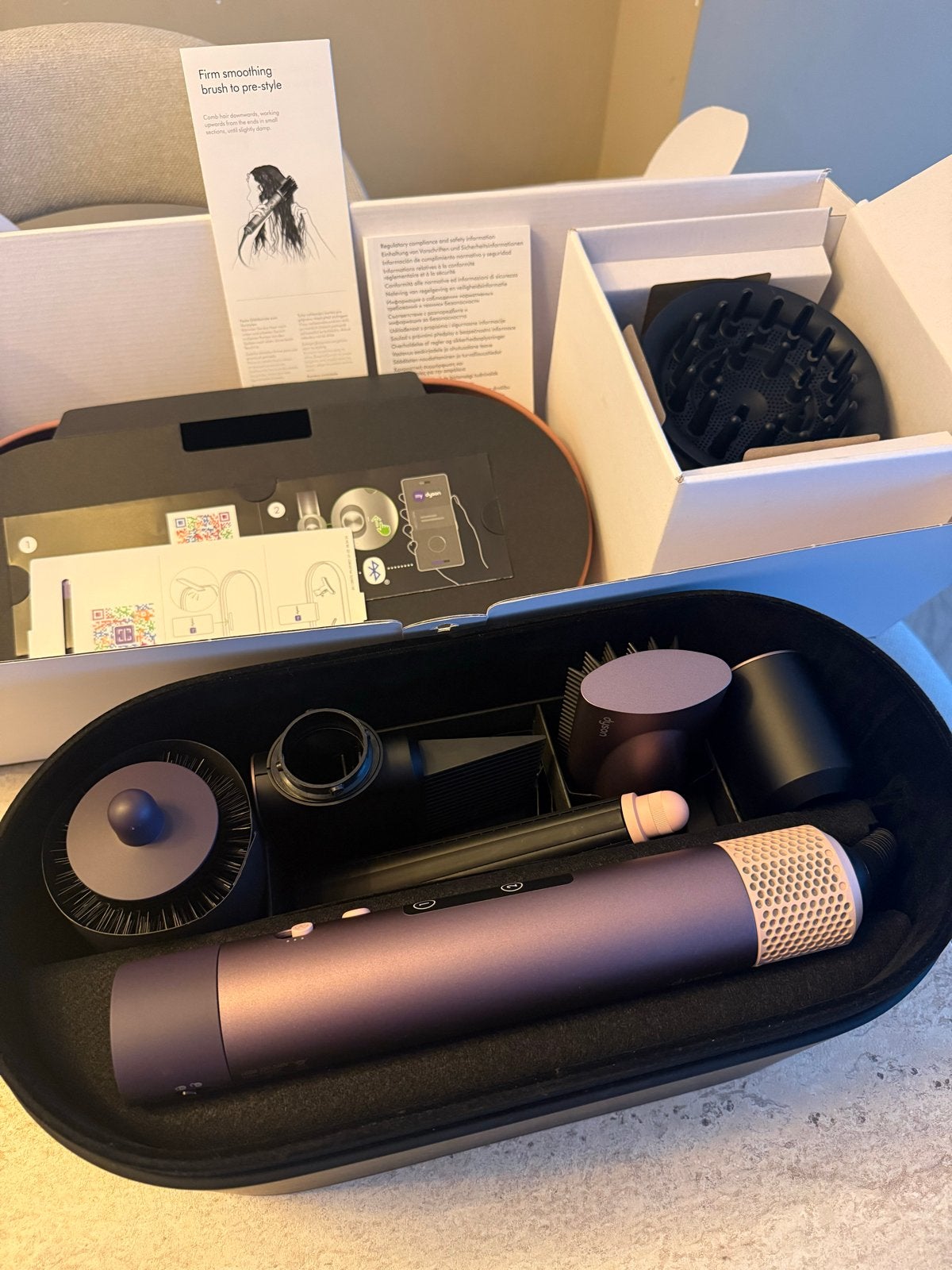 Dyson Airwrap i.d. Curly+Coily Styler Jasper Plum Z.G.A.N, Witgoed en Apparatuur, Ophalen, Zo goed als nieuw, Haarverzorging