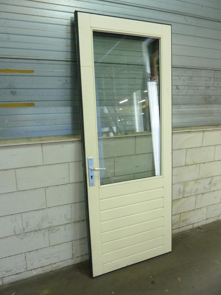 Zware hardhouten buitendeur / achterdeur 93x231,5 + isoglas, Doe-het-zelf en Verbouw, Deuren en Horren, Ophalen, 80 tot 100 cm