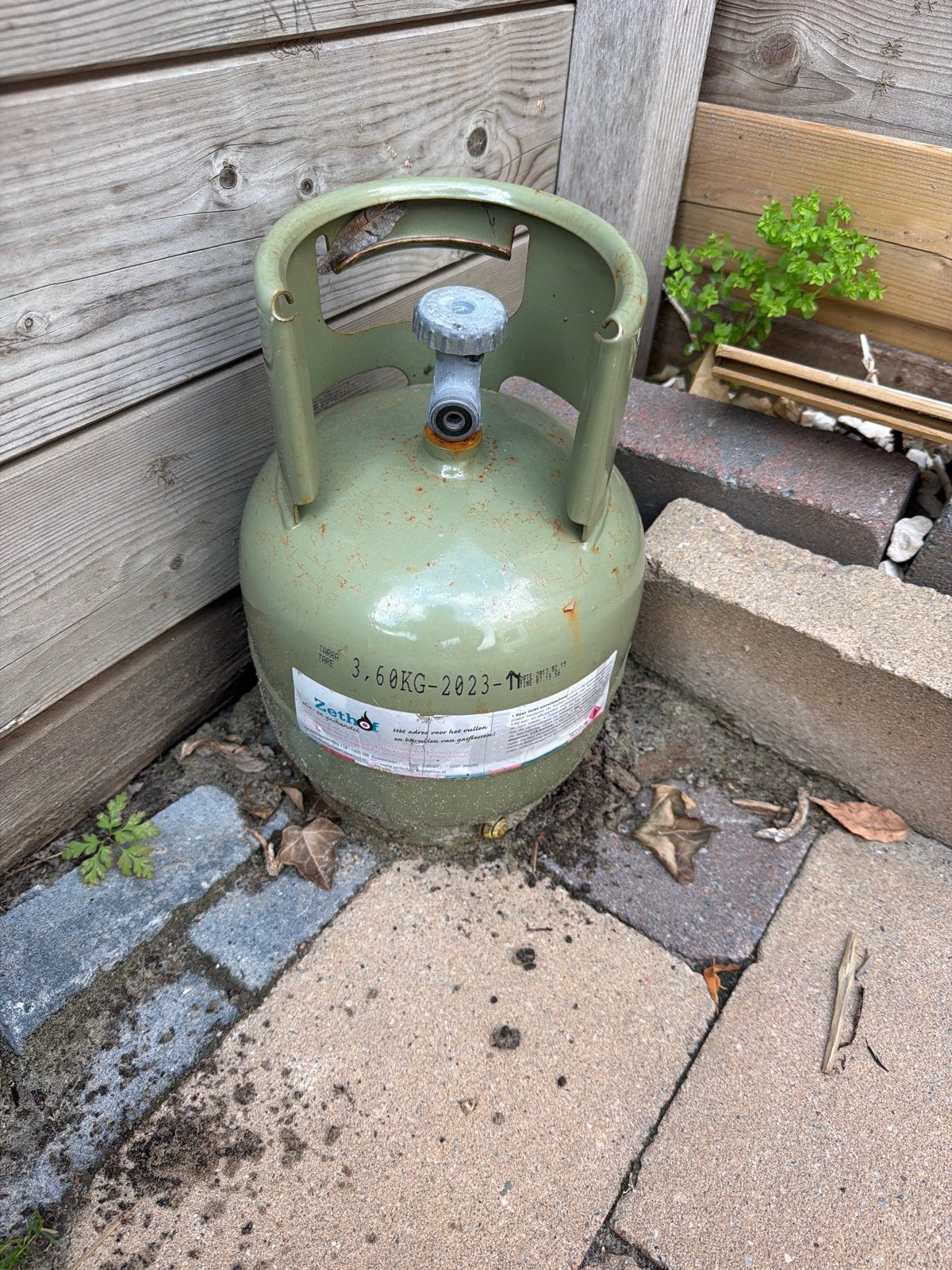 Zetho gasfles 3.60KG - Halfvol, Ophalen of Verzenden, Gebruikt