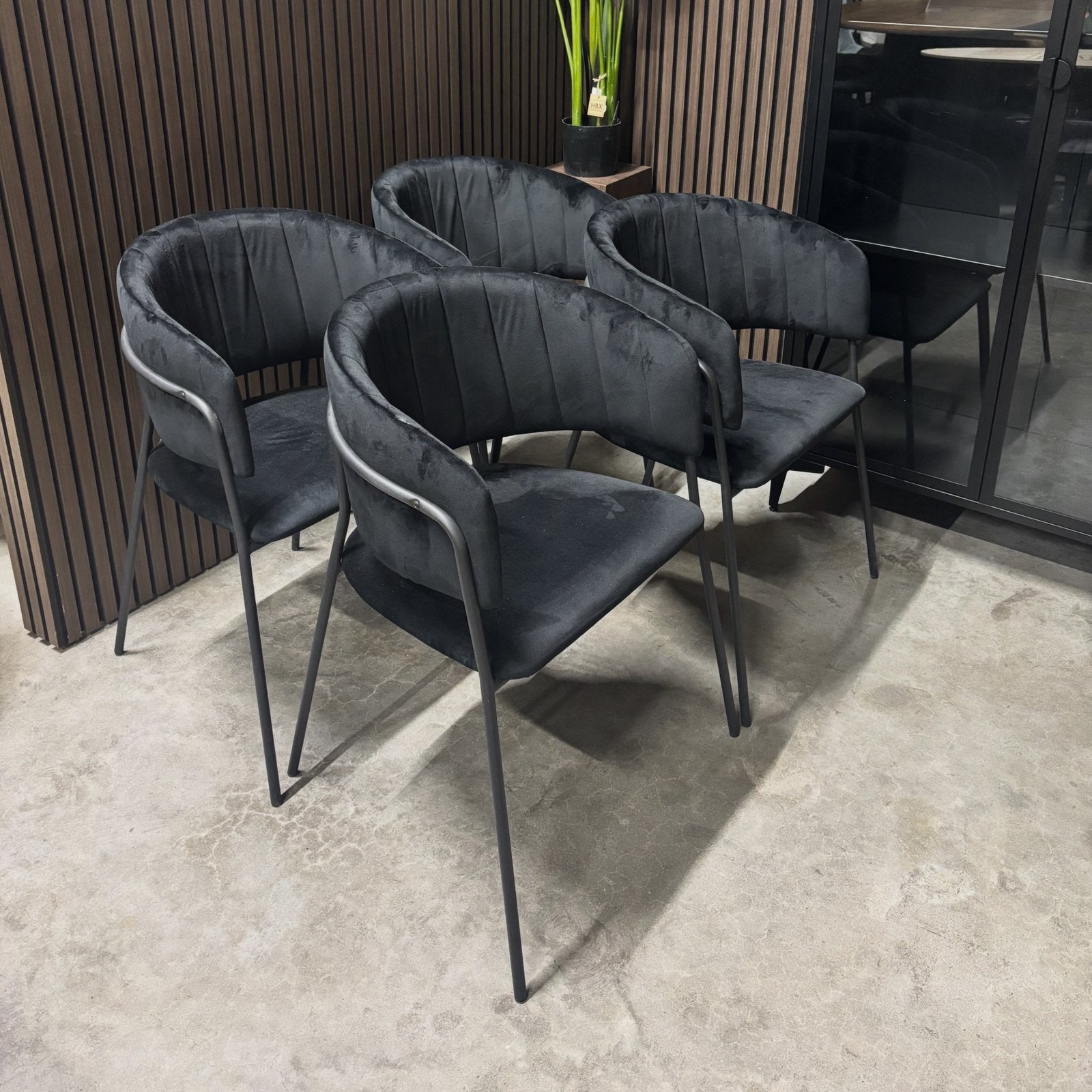 10x Eetkamerstoel Tiffannie Velvet, kleur zwart van Nohr, Ophalen, Overige materialen, Zwart, Onbekend