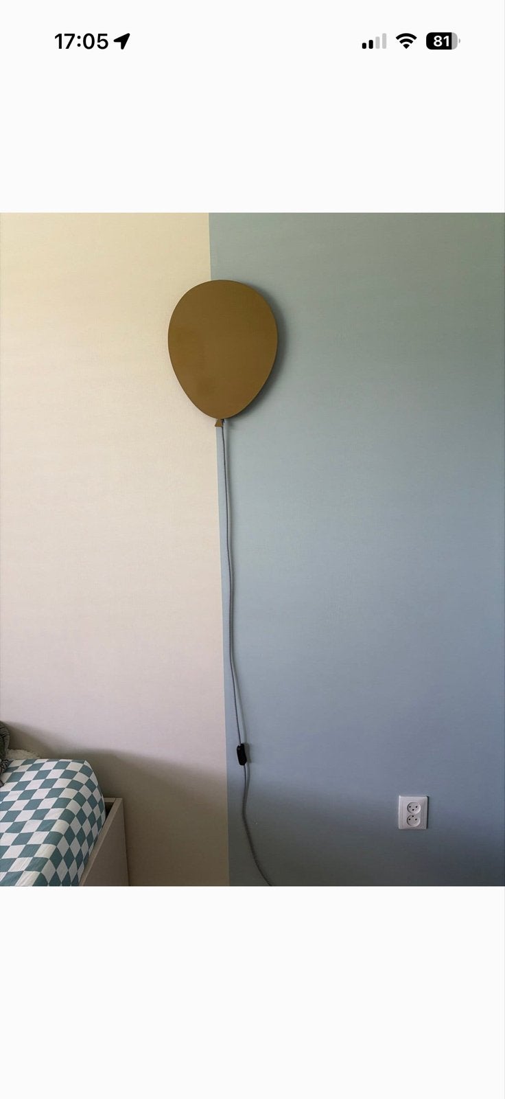 Leuke ballonlamp voor kinderkamer, Met schakelaar, Overige merken, Gebruikt, Overige fittingen