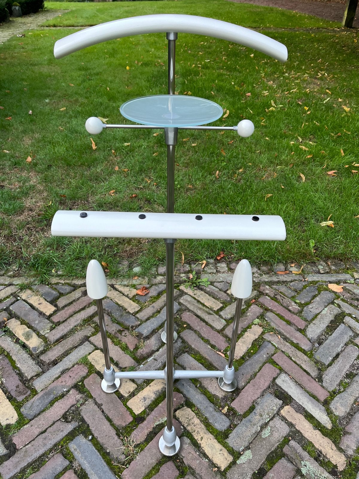 Auping dressboy designer Frans de la Haye wit hout  chroom, Wandkapstok, Ophalen of Verzenden, Zo goed als nieuw, Minder dan 100 cm