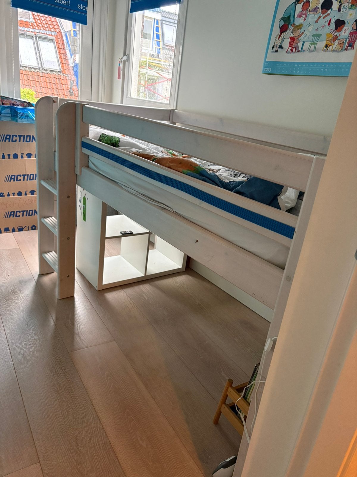 Flexa half hoogslaper white wash, 85 tot 100 cm, Gebruikt, 180 cm of meer, Ophalen