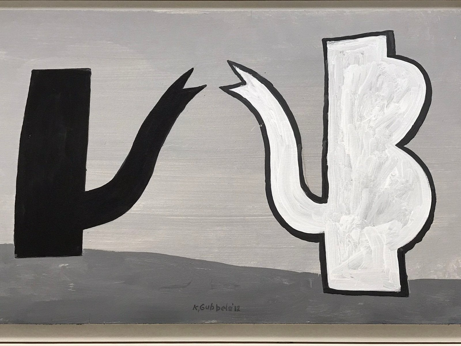 Klaas Gubbels, schilderij zwart en witte ketel, Antiek en Kunst, Ophalen