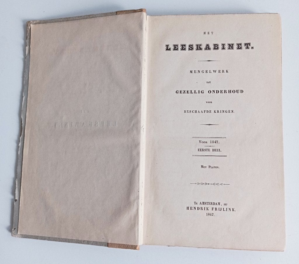 Het Leeskabinet - 1847, deel 1, Antiek en Kunst, Antiek | Boeken en Bijbels, Ophalen of Verzenden