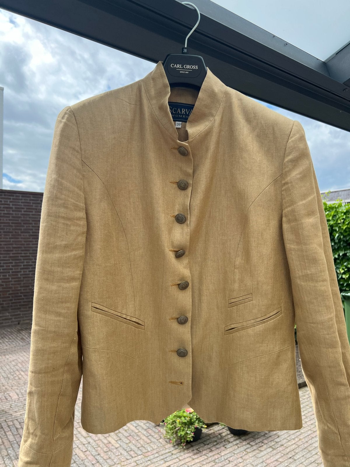 Scarva Women Linnen Jasje Maat 38 - Gevoerd, Kleding | Dames, Maat 38/40 (M), Beige, Ophalen of Verzenden, Jasje