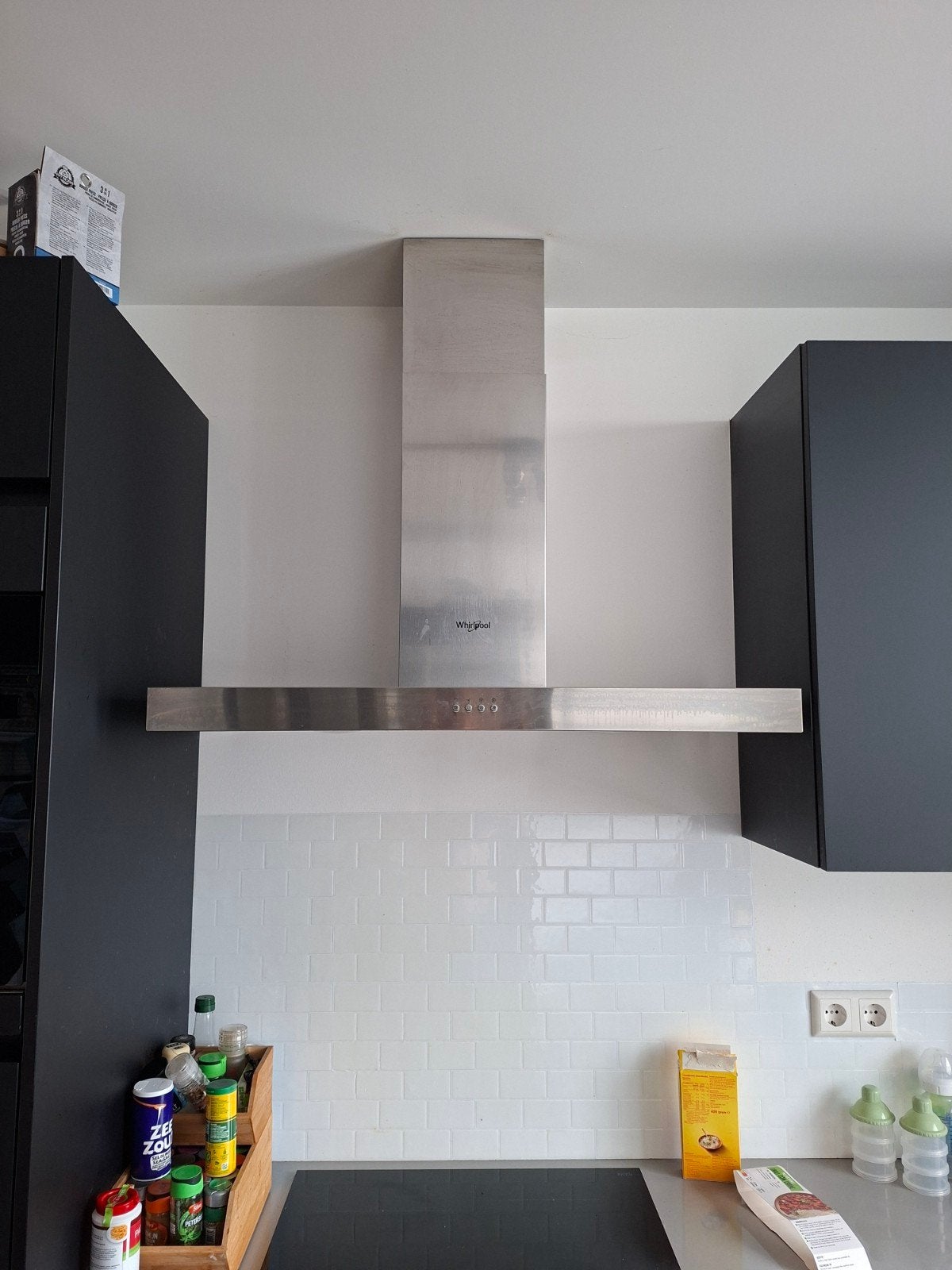 Whirlpool AKR 559/3 IX Afzuigkap - RVS Wandschouwkap, Gebruikt, Ophalen of Verzenden, Vrijstaand, Motor