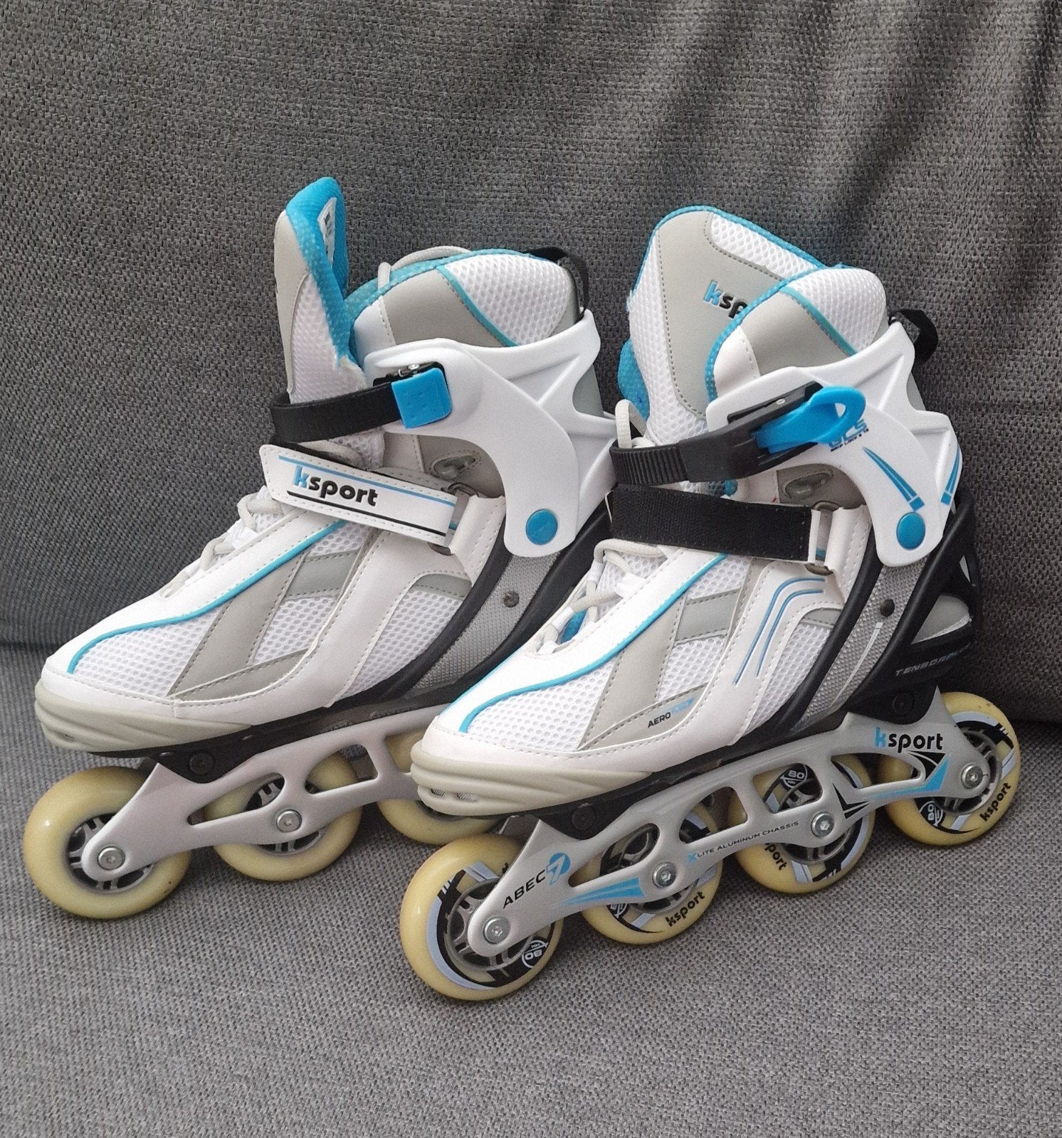 Leontien van Moorsel skeelers met bescherming - Maat L, Overige merken, Nieuw, Ophalen of Verzenden, Inline skates 4 wielen