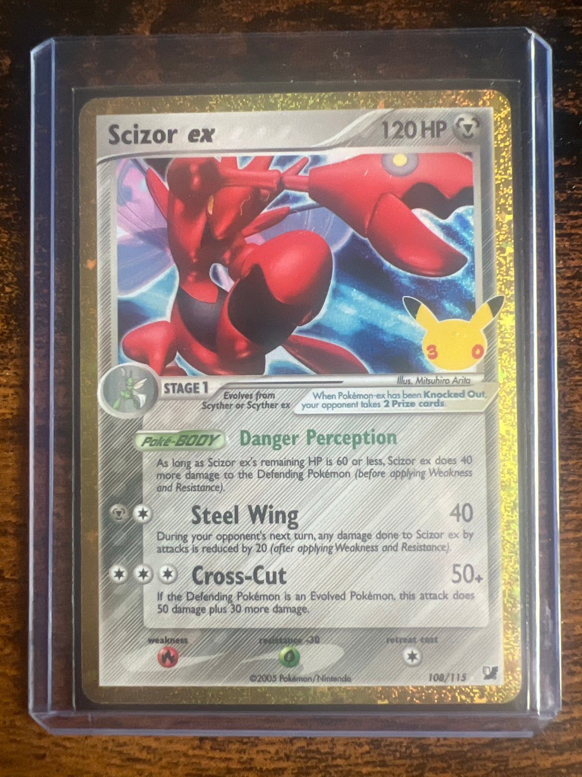Scizor EX Classic 30th Celebration Pokémon  108/115, Hobby en Vrije tijd, Ophalen of Verzenden, Zo goed als nieuw, Losse kaart