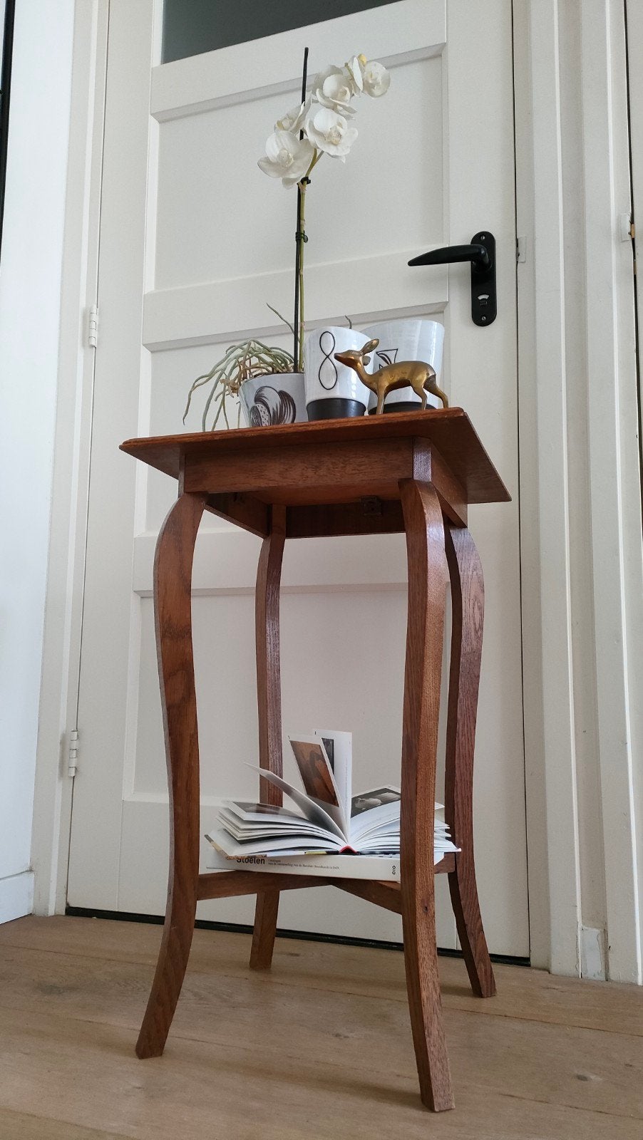 Vintage plantentafeltje tafeltje bijzettafeltje piedestal, Ophalen