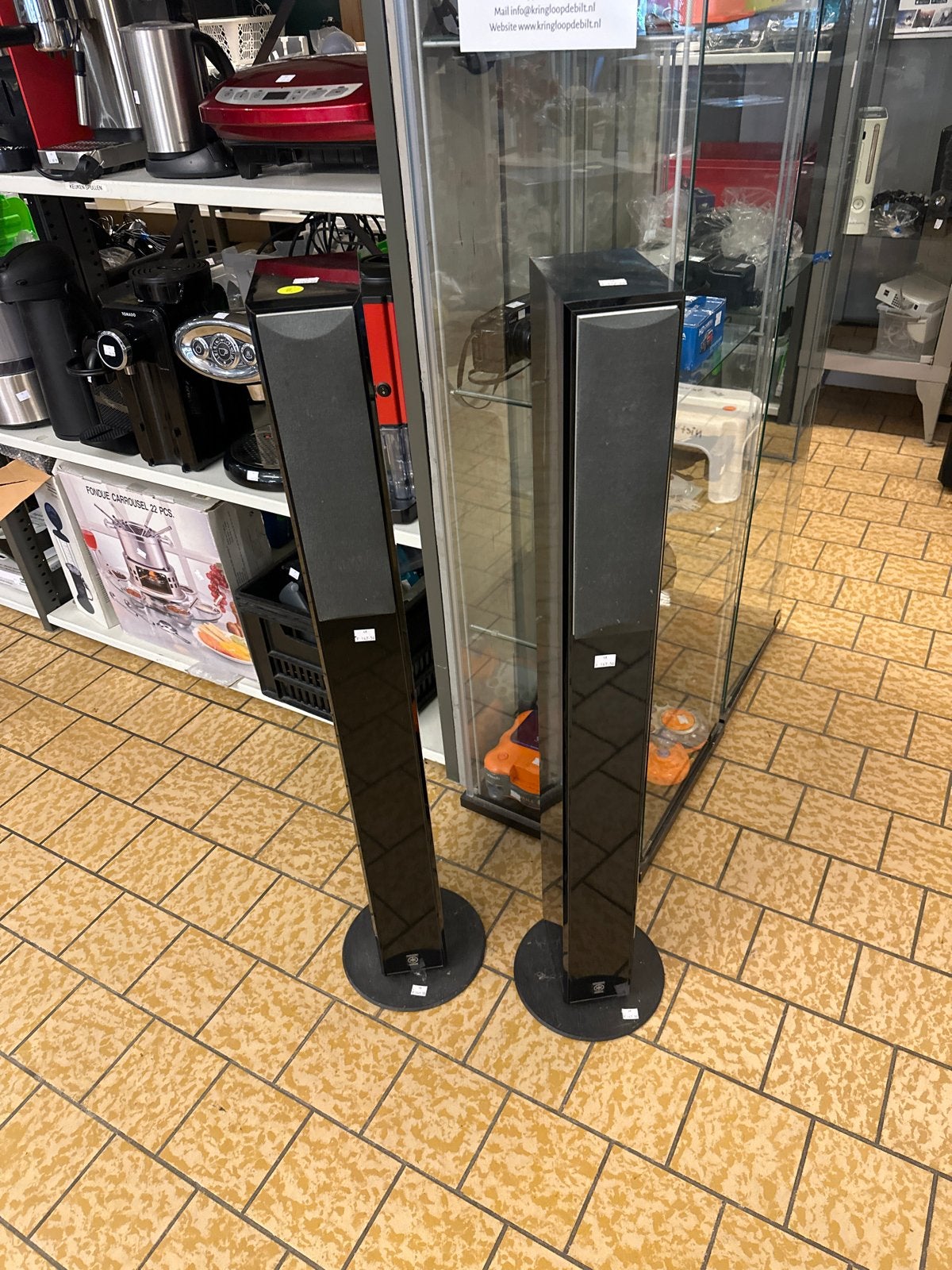 Set van 2 slanke zuilspeakers - Zwart, Gebruikt, ., 60 tot 120 watt, .