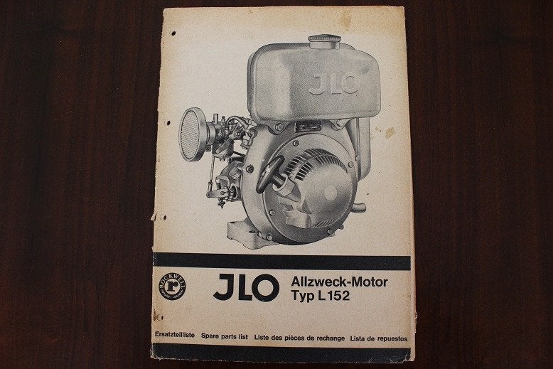 JLO L 152 allzweck motor 1967 spare parts list L152, Ophalen of Verzenden, Gebruikt