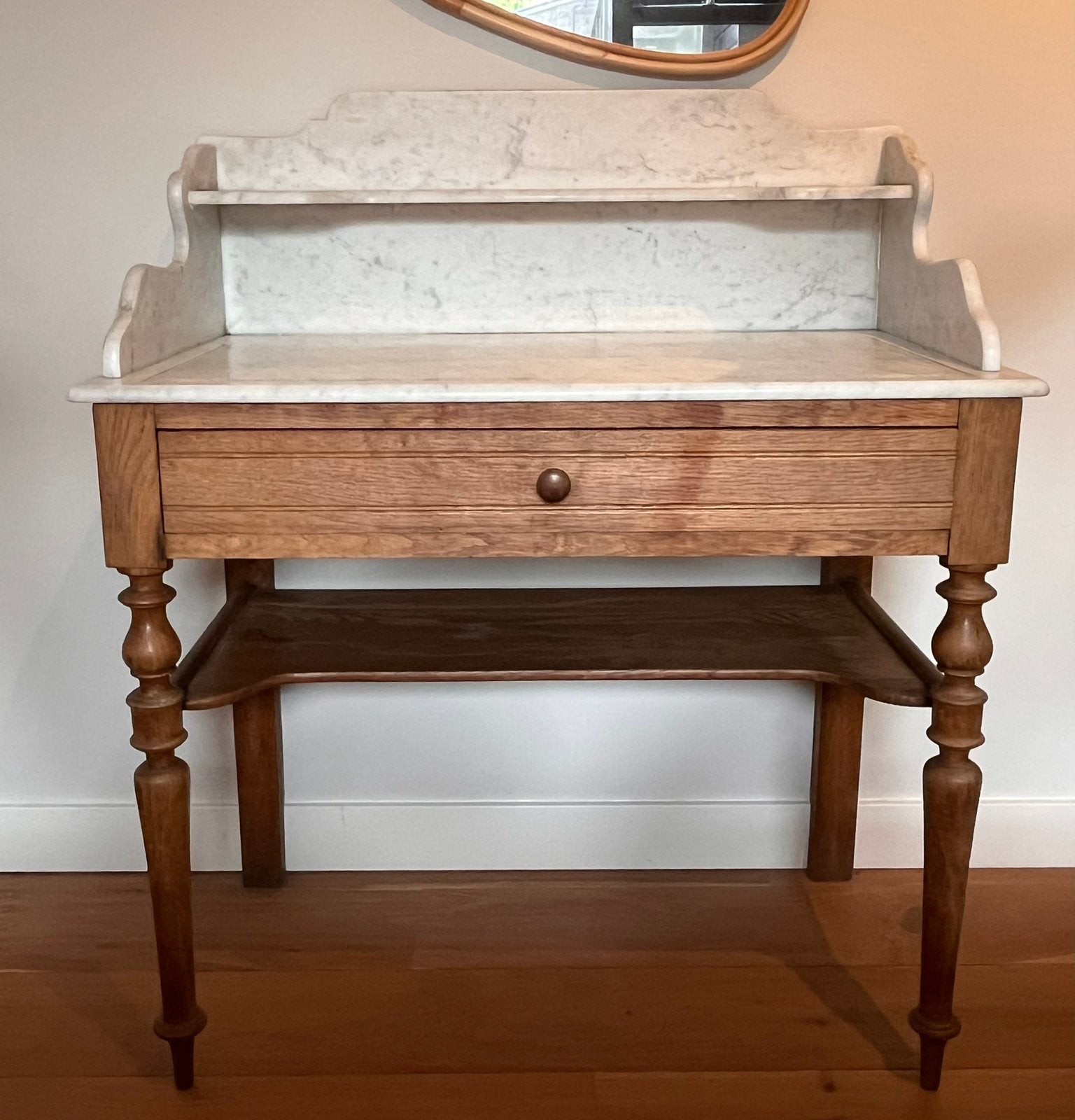 Vintage dressoir / kaptafel met marmeren blad, Ophalen