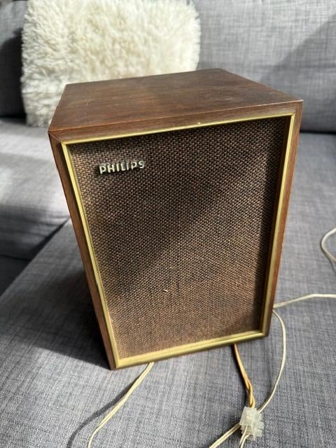 Vintage Philips speaker - Houten behuizing, Philips, Ophalen of Verzenden, Zo goed als nieuw, Minder dan 60 watt