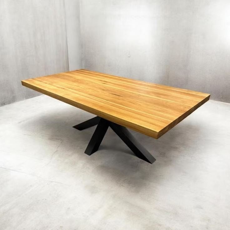 Eettafel | Tafel | Eiken 200x100x74cm NIEUW, Vijf personen of meer, Nvt, Industrieel, Rechthoekig