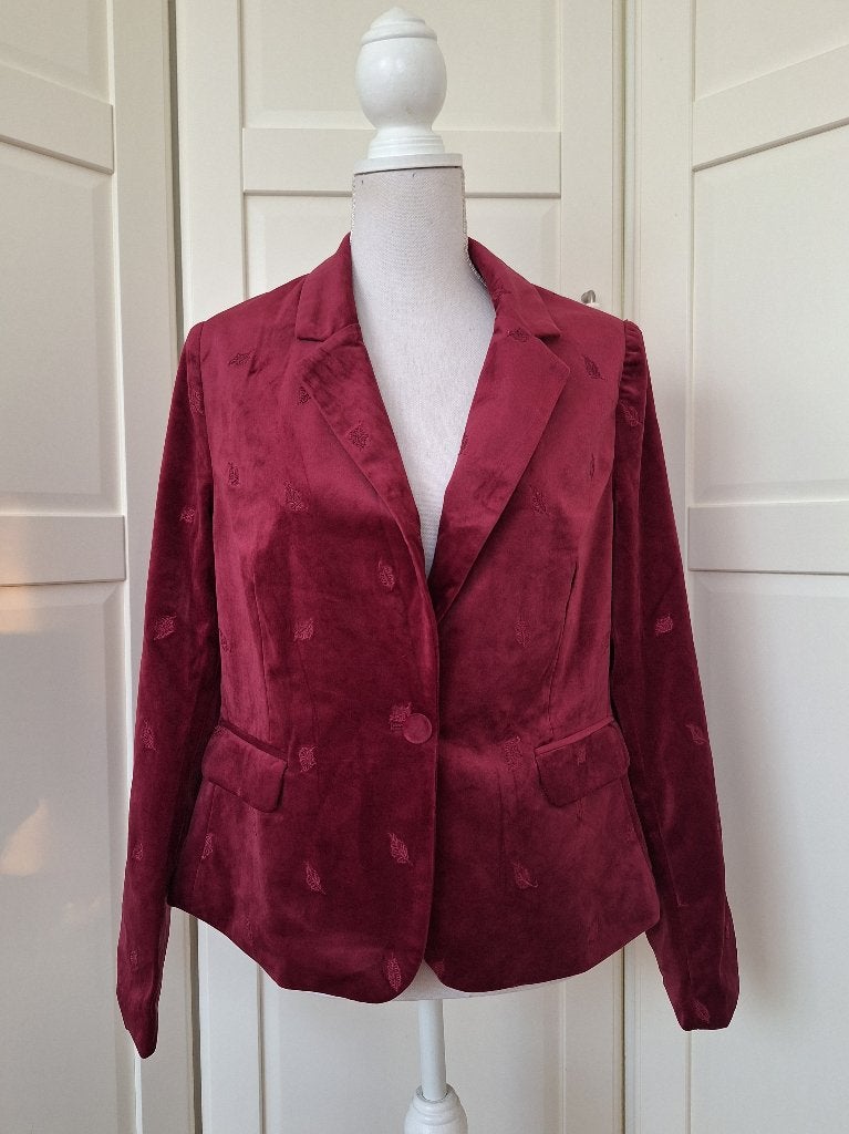 Geisha nieuw burgundy fluwelen colbert blazer jasje L 40, Geisha, Maat 42/44 (L), Nieuw, Ophalen of Verzenden