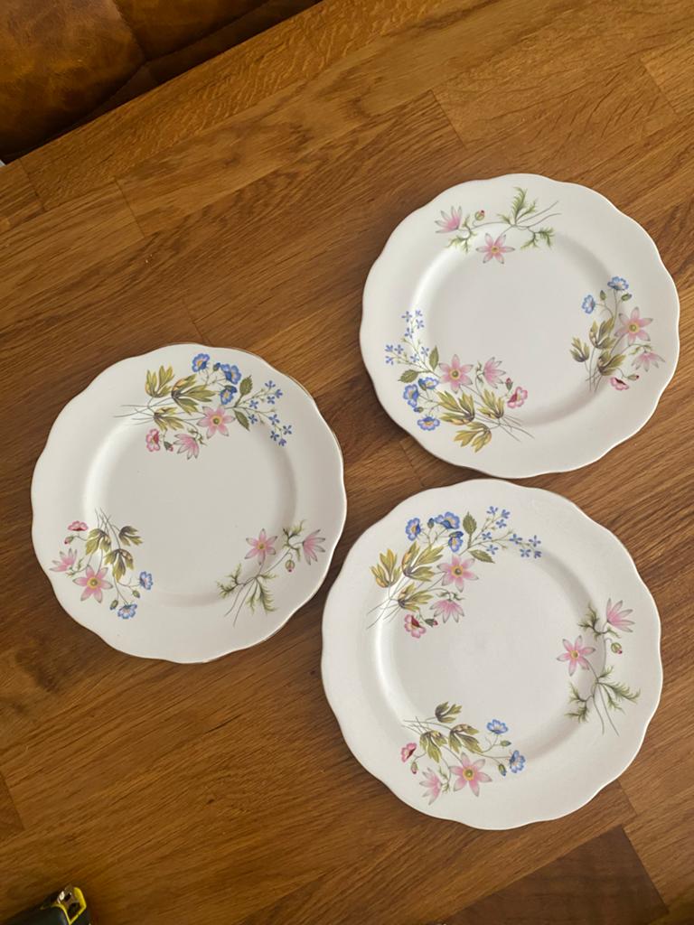 Set van 3 Richmond Bone China 'Wild Anemone' borden, Ophalen of Verzenden