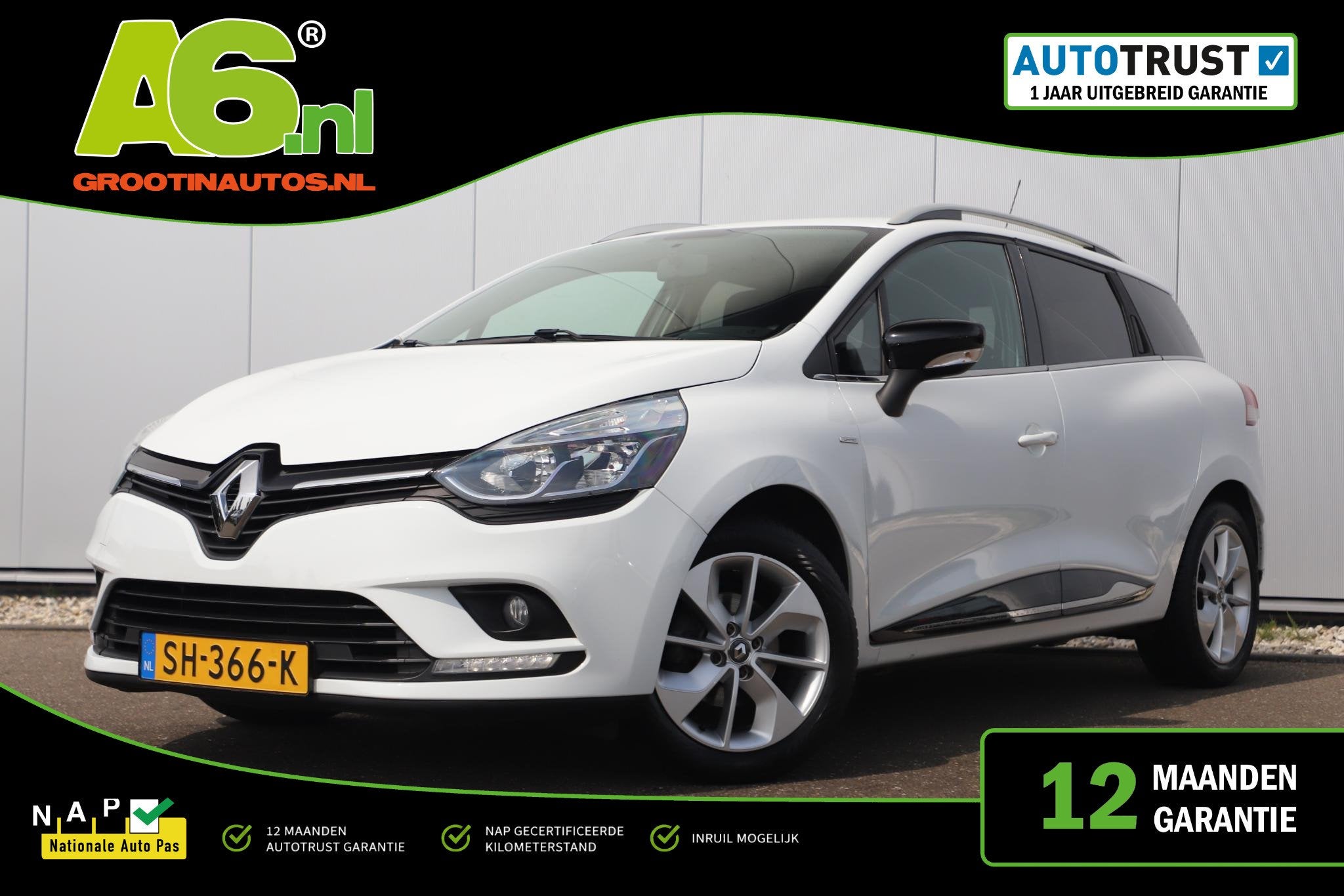 Renault Clio Estate 0.9 TCe Limited Navigatie Bluetooth Airc, Voorwielaandrijving, Gebruikt, Euro 6, 580 kg