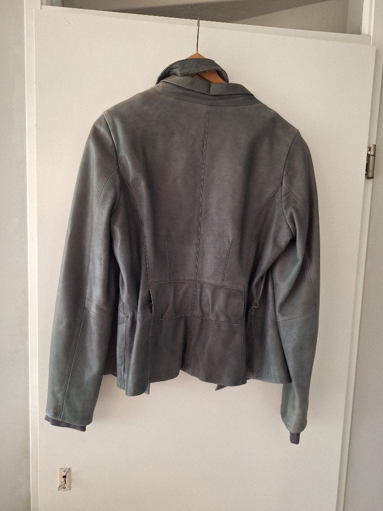 Grijs leren jasje Arma Collection maat 42, Maat 42/44 (L), Ophalen of Verzenden, Zo goed als nieuw, Jasje