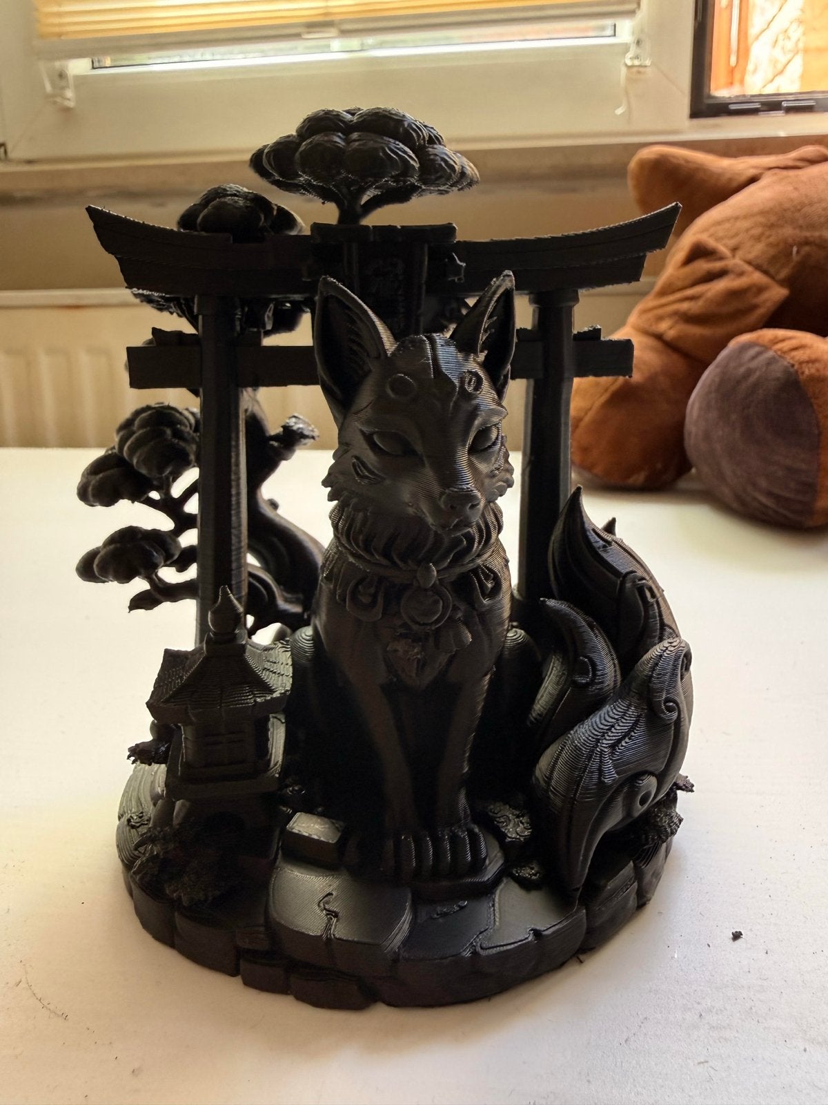 Kitsune Shrine 3D geprint beeldje - Fantasy vos, Verzenden, Nieuw, Fantasy