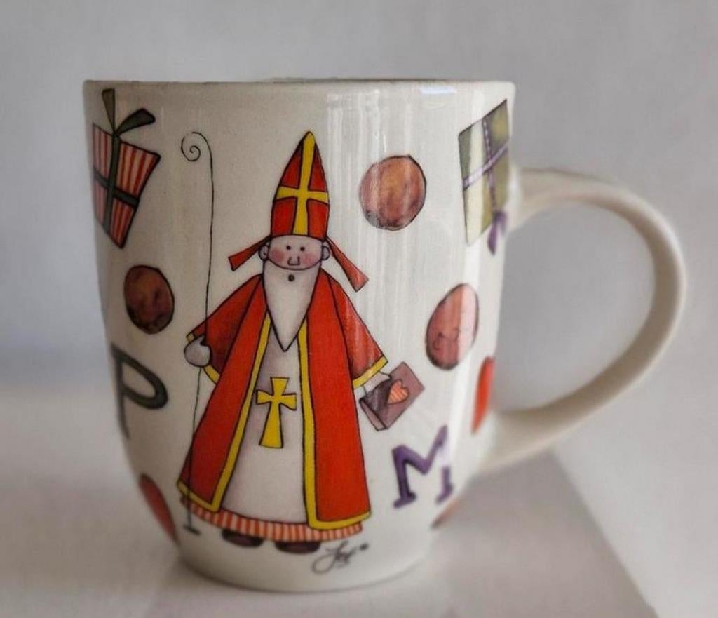 Beker Sinterklaas en Zwarte Piet, Ophalen of Verzenden