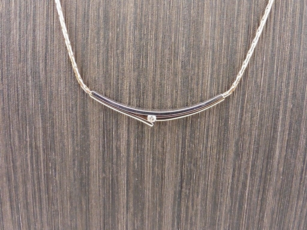 Gouden choker met briljant                               G70, Gebruikt, ., Ophalen of Verzenden, .