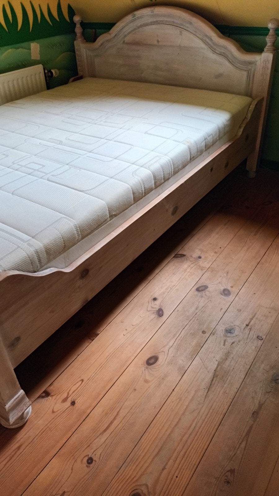 stevig  houten bed 140, Ophalen, Gebruikt, Tweepersoons, 140 cm