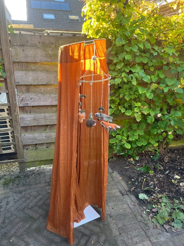 Piekstok met klamboe en mobiel, Wit, Ophalen, Zo goed als nieuw, Klamboe
